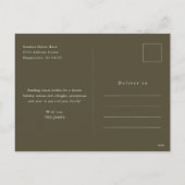 Moderne Minimal Olijfgroen Vier Foto Kerstmis Feestdagenkaart (Achterkant)