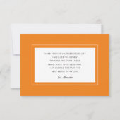 Moderne Minimal Oranje Handgeschreven Afstuderen Bedankkaart (Achterkant)