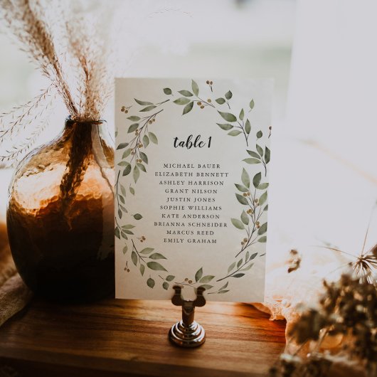 Moderne minimal Organic Greenery Table Zittafel Ka Kaart