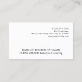 Moderne Minimal Pastel Bold Hair Salon Visitekaartje (Achterkant)