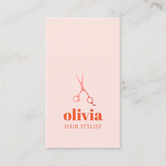 Moderne Minimal Pastel Bold Hair Salon Visitekaartje (Voorkant)