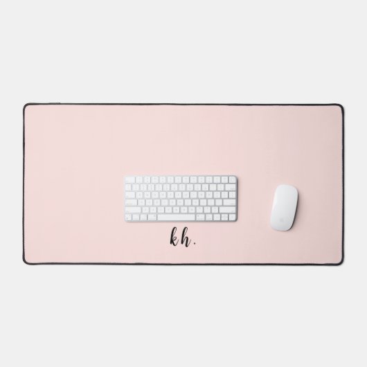 Moderne minimal pastel roze monogram Initialen Bureaumat (Keyboard & Muis)