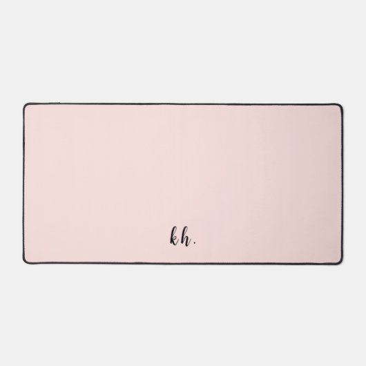 Moderne minimal pastel roze monogram Initialen Bureaumat (Voorkant)