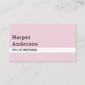 Moderne minimal pastel roze Visitekaartjes (Voorkant)