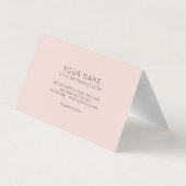 Moderne Minimal Pastel Roze & Zwart Monogram Visitekaartje (Achterkant)