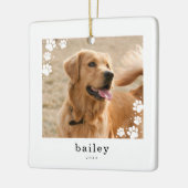 Moderne minimal Paw Prints Pet Dog Foto Keramisch Ornament (Links)