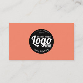 Moderne Minimal Peach Custom Logo Visitekaartje