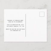 Moderne Minimal Photo 1st One Invitation Briefkaar Uitnodiging Briefkaart (Achterkant)