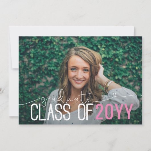 Moderne minimal photo afstuderen aankondigingskaar aankondiging (Voorkant)