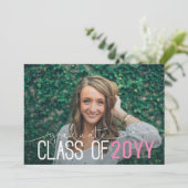 Moderne minimal photo afstuderen aankondigingskaar aankondiging (Staand voorkant)