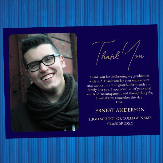 Moderne Minimal Photo Afstuderen bedankkaart Kaart