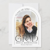 Moderne Minimal Photo Arch Graduation Party Kaart (Voorkant)