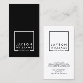 Moderne Minimal Photographer Square Logo II Visitekaartje (Voorkant / Achterkant)