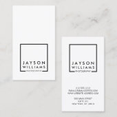 Moderne Minimal Photographer Square Logo Visitekaartje (Voorkant / Achterkant)