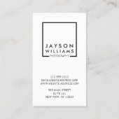 Moderne Minimal Photographer Square Logo Visitekaartje (Achterkant)