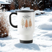 Moderne Minimal Pine Tree Hygge Style Vakantie Reisbeker