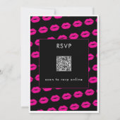 Moderne Minimal Pink Lips She's Forty Birthday QR Kaart (Achterkant)