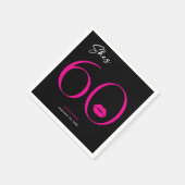 Moderne Minimal Pink Lips Ze is 60 jaar oud Servet (Hoek)