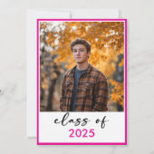 Moderne Minimal Pink Typography Graduation Party Kaart (Achterkant)