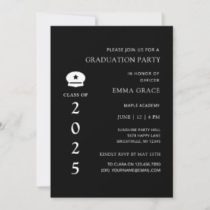 Moderne Minimal Police Officer Graduation Party Kaart