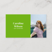 Moderne Minimal Professional Photo Bold Lime Green Visitekaartje (Voorkant)