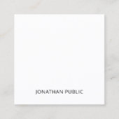 Moderne Minimal Professionele Koele Sjabloon Luxe Vierkante Visitekaartje (Voorkant)