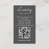 Moderne Minimal Realtor foto onroerend goed QR-cod Visitekaartje (Achterkant)