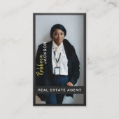 Moderne Minimal Realtor foto onroerend goed QR-cod Visitekaartje (Voorkant)