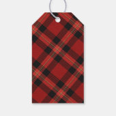 Moderne Minimal Red Plaid Kerstfoto Cadeaulabel (Achterkant)