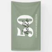 Moderne Minimal Sage Green Typografie 50ste verjaa Spandoek (Verticaal)