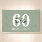 Moderne Minimal Sage Green Typografie 60ste verjaa Spandoek