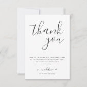 Moderne Minimal Script Bruiloft Feest  Bedankkaart (Voorkant)