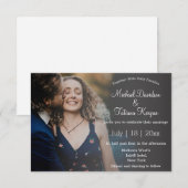 Moderne Minimal Script bruiloft vervaagde foto Kaart (Voorkant / Achterkant)