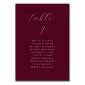 Moderne Minimal Script Burgundy Gouden Bruiloft Kaart (Voorkant)