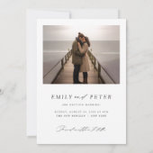 Moderne Minimal Script Photo Wedding Sla de datum  Kaart (Achterkant)