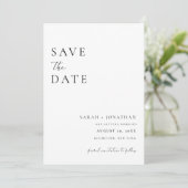 Moderne Minimal Script Save The Date Foto Kaart (Staand voorkant)