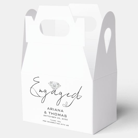 Moderne Minimal Script Verloving Feest Bedankdoosjes (Geopend)