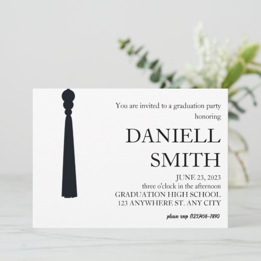 Moderne minimal Senior Afstuderen Aankondiging Kaa (Staand voorkant)