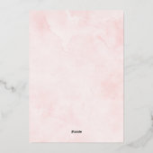 Moderne Minimal Silver Script Blush Pink Wedding Folie Uitnodiging (Achterkant)