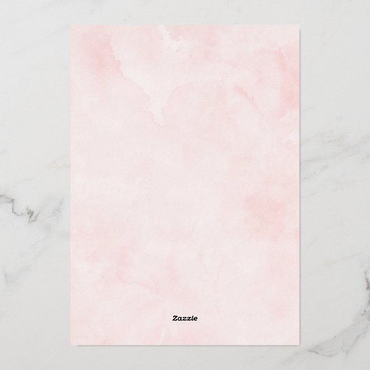 Moderne Minimal Silver Script Blush Pink Wedding Folie Uitnodiging (Achterkant)