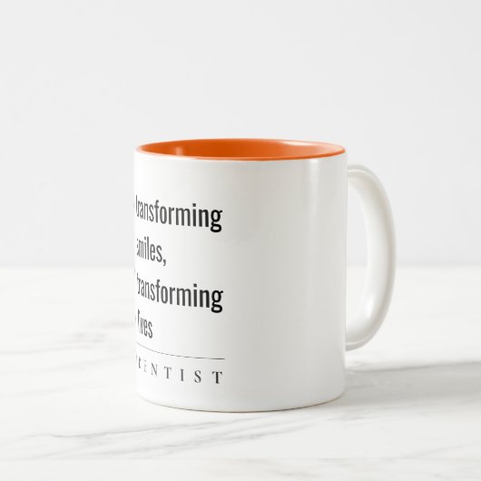 Moderne Minimal Simple Bold Smile Tandarts Gift Tweekleurige Koffiemok (Voorkant rechts)