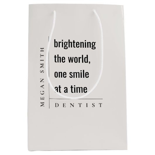 Moderne Minimal Simple Bold Tandarts Gift Medium Cadeauzakje (Voorkant)