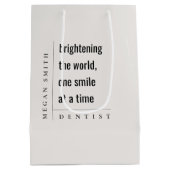 Moderne Minimal Simple Bold Tandarts Gift Medium Cadeauzakje (Achterkant)