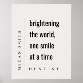 Moderne Minimal Simple Bold Tandarts Gift Poster