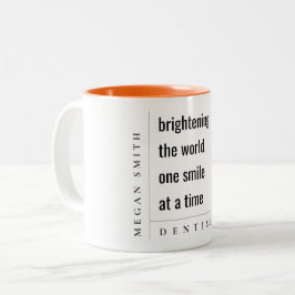 Moderne Minimal Simple Bold Tandarts Gift Tweekleurige Koffiemok