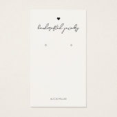 Moderne Minimal Simple Heart Oorbellen Display Kaa Visitekaartje (Voorkant)