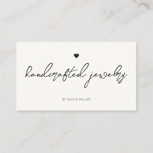 Moderne Minimal Simple Heart QR-code Visitekaartje (Voorkant)