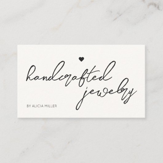 Moderne Minimal Simple Heart QR-code Visitekaartje (Voorkant)