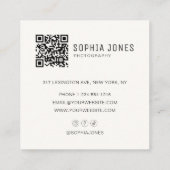 Moderne Minimal Simple Photo QR Code Professional Vierkante Visitekaartje (Achterkant)