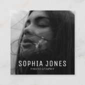 Moderne Minimal Simple Photo QR Code Professional Vierkante Visitekaartje (Voorkant)